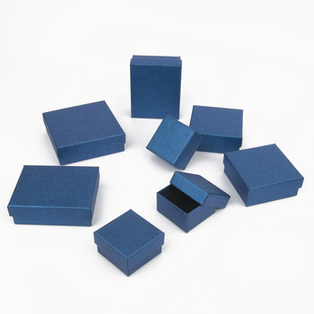 Кутии за бижута Комплект от син картон Колиета Подаръци Подаръци За колиета Гривни Обеци Пръстени Кутии за съхранение Дисплей