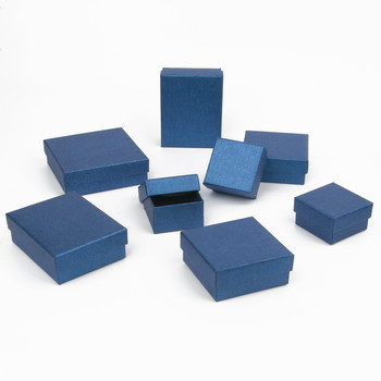 Кутии за бижута Комплект от син картон Колиета Подаръци Подаръци За колиета Гривни Обеци Пръстени Кутии за съхранение Дисплей