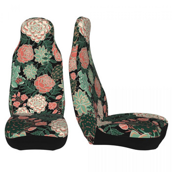 Succulent Blossom Универсален калъф за столче за кола Off-Road Дамски флорални цветя Калъфи за седалки Fiber Fishing