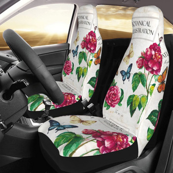 Цветни цветя Пеперуди Универсален калъф за автомобилна седалка Протектор Аксесоари за интериора Подходящи калъфи за седалки Fiber Car Styling