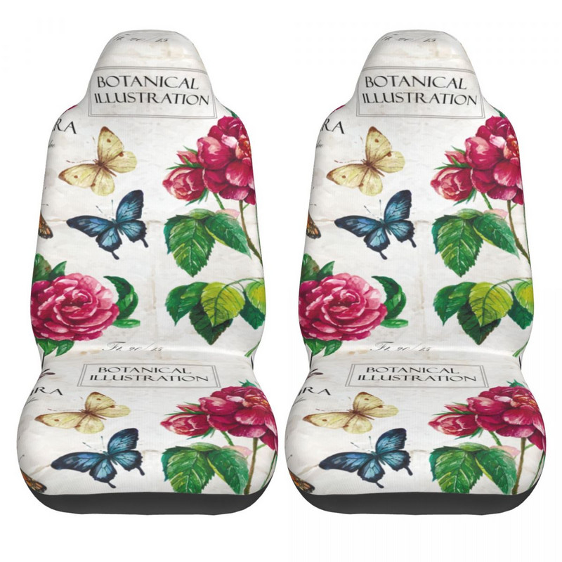 Värvilised lilled Liblikad Universaalsed autoistmekatte katted, salongitarvikud, sobivad istmekatted kiust auto stiil
