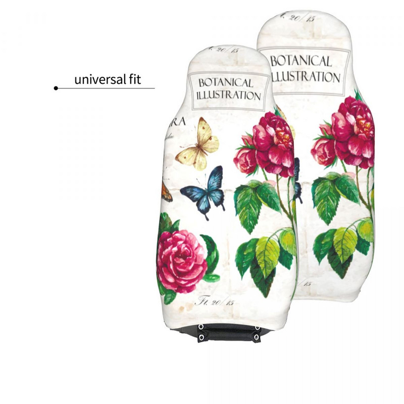 Värvilised lilled Liblikad Universaalsed autoistmekatte katted, salongitarvikud, sobivad istmekatted kiust auto stiil