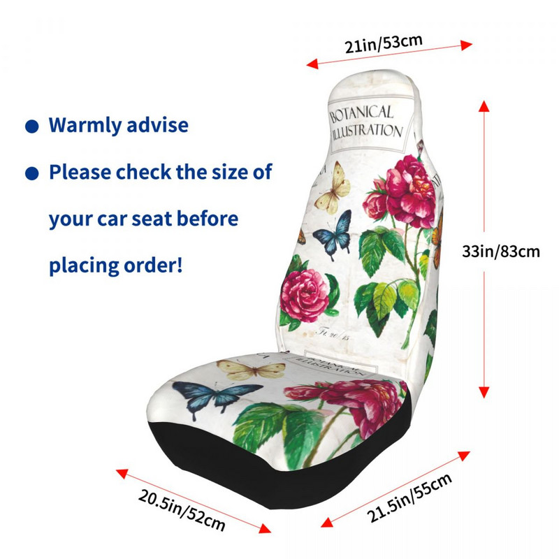 Värvilised lilled Liblikad Universaalsed autoistmekatte katted, salongitarvikud, sobivad istmekatted kiust auto stiil