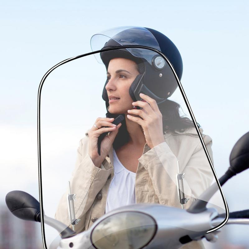 Universalus motociklo priekinis stiklas 18 x 16,7 colio skaidrus didelis priekinis stiklas, skirtas motociklams elektromobiliams motoroleriams vėjo šalčio deflektorius