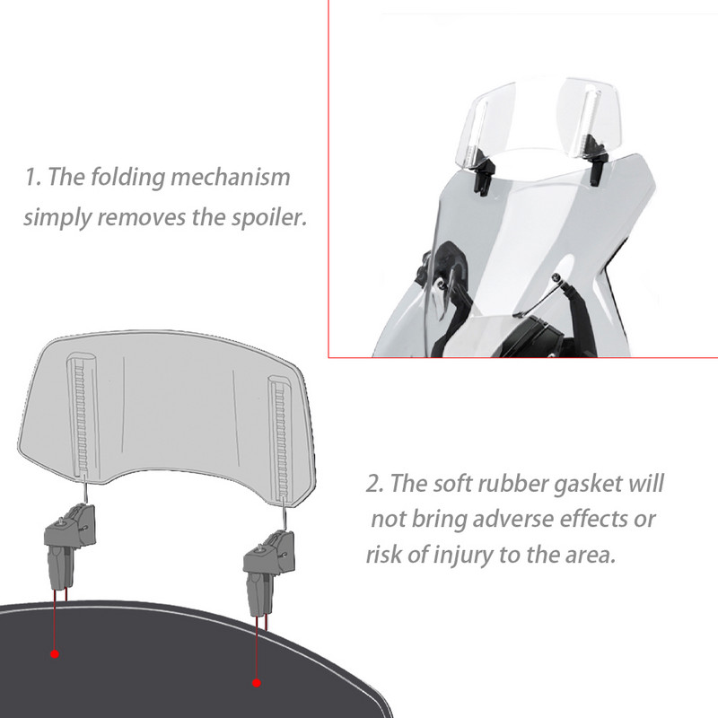 Deflector de spoiler reglabil pentru extensie de parbriz pentru HONDA GoldWing 1800 GL1800 F6C Goldwing GL1800 GoldWing F6B