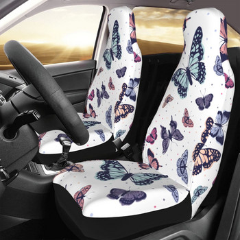 Κάλυμμα καθισμάτων αυτοκινήτου γενικής χρήσης με σχέδιο πεταλούδας για τα περισσότερα αυτοκίνητα Για SUV Colorful Butterflies Καλύμματα καθισμάτων αυτοκινήτου Πολυεστέρας Ψάρεμα