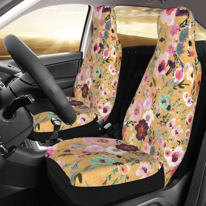 Burst Into Bloom univerzális autóülés huzat terepjáról, minden típushoz alkalmas Virágos virágos üléspárna/huzat Fiber Fishing
