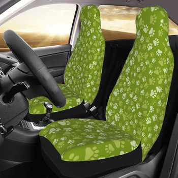 Green Dog Paw Universal Κάλυμμα Καθίσματος Αυτοκινήτου Προστατευτικό Εσωτερικού Αξεσουάρ Γυναικεία Μπροστινά Πίσω Flocking Πανί Μαξιλάρι Πολυεστέρας Ψάρεμα