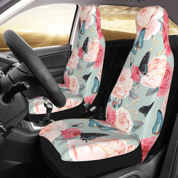 Цветни цветя и пеперуди Универсален калъф за столче за кола Four Seasons за SUV Калъф за автомобилни седалки Полиестерни аксесоари за кола