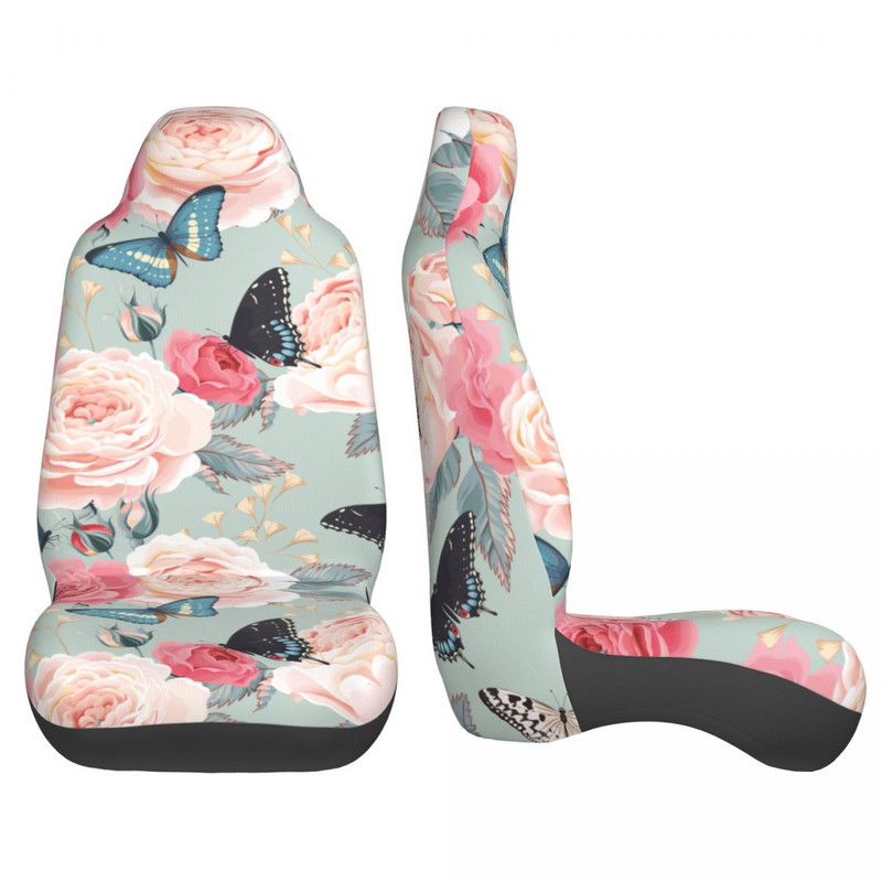 Spalvingos gėlės ir drugeliai Universalus automobilio sėdynės užvalkalas keturiems sezonams, skirtas visureigiams, automobilinių sėdynių užvalkalams poliesterio automobilių priedai