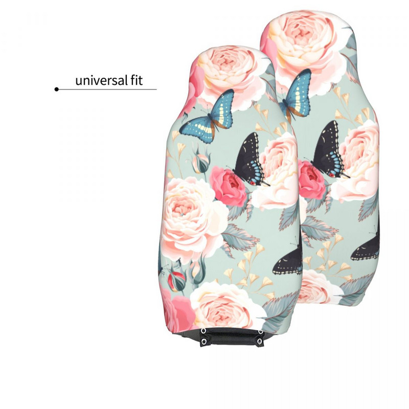Spalvingos gėlės ir drugeliai Universalus automobilio sėdynės užvalkalas keturiems sezonams, skirtas visureigiams, automobilinių sėdynių užvalkalams poliesterio automobilių priedai