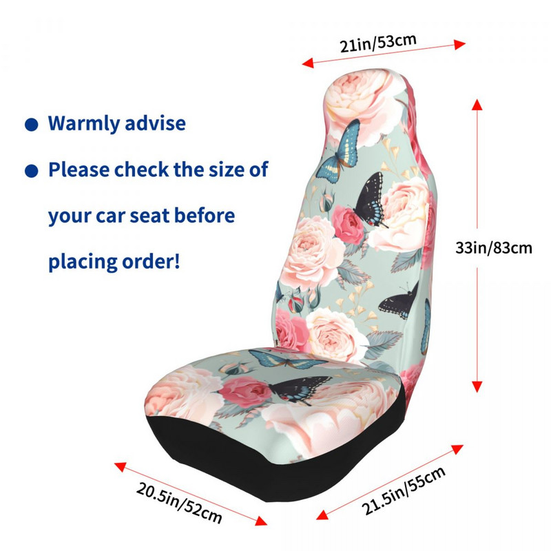 Spalvingos gėlės ir drugeliai Universalus automobilio sėdynės užvalkalas keturiems sezonams, skirtas visureigiams, automobilinių sėdynių užvalkalams poliesterio automobilių priedai