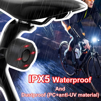 Αντικλεπτική συναγερμός ποδηλάτου πίσω φως ποδηλάτου επαναφόρτισης USB IPX5 αδιάβροχο Finder ποδηλάτου με τηλεχειριστήριο για μοτοσυκλέτα eBike