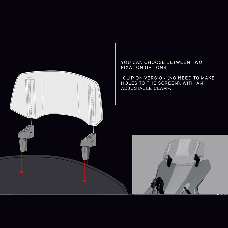 Universalus prispaudžiamas priekinio stiklo, tinka HONDA X-ADV750 XADV750 X-ADV motociklo priekinio stiklo prailginimo reguliuojamas spoilerio deflektorius