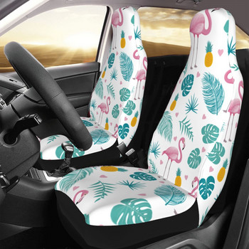 Summer Flamingo Tropical Leaves Универсален калъф за столче за кола Four Seasons Подходящи модели Автомобилен калъф за седалка Полиестерни аксесоари за кола