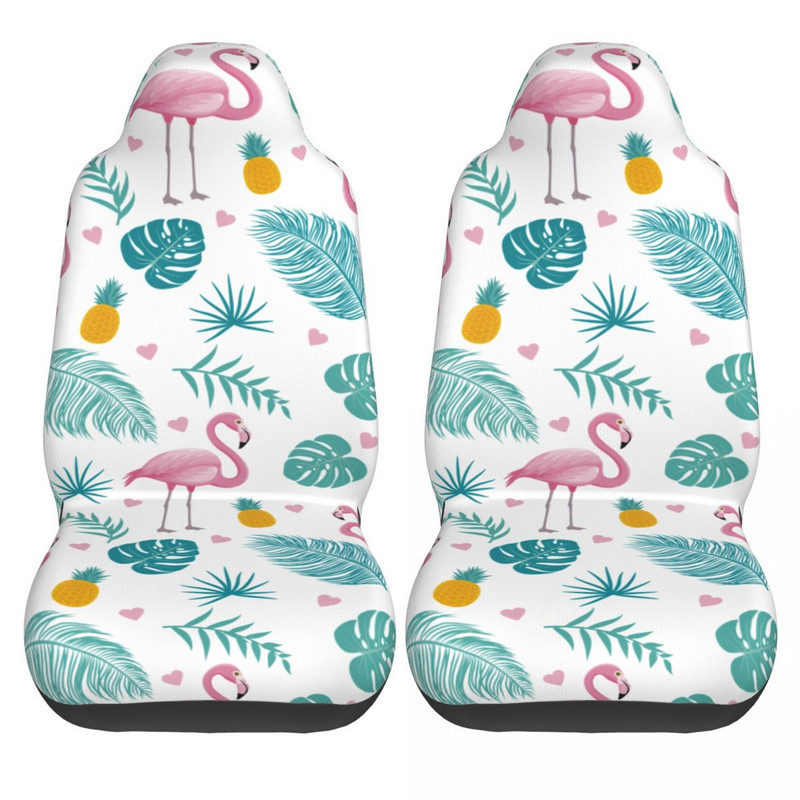 Summer Flamingo Tropical Leaves Universaalne autoistme kate Four Seasons Sobivad mudelid Auto istmekate Polüester autotarvikud