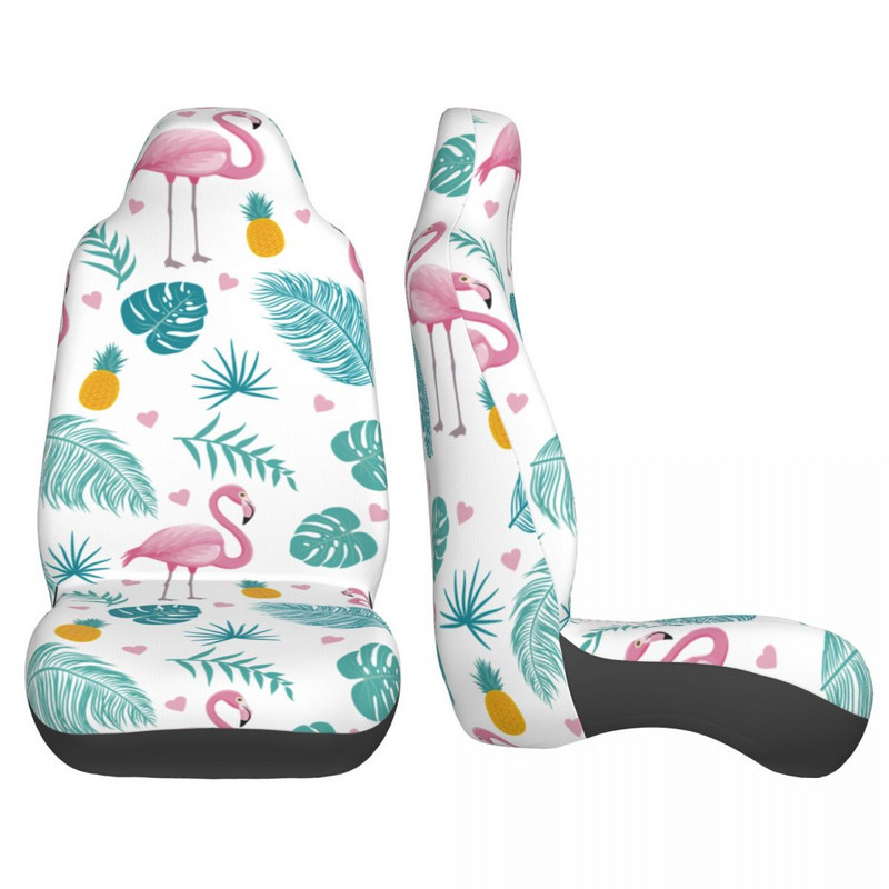Summer Flamingo Tropical Leaves Universaalne autoistme kate Four Seasons Sobivad mudelid Auto istmekate Polüester autotarvikud