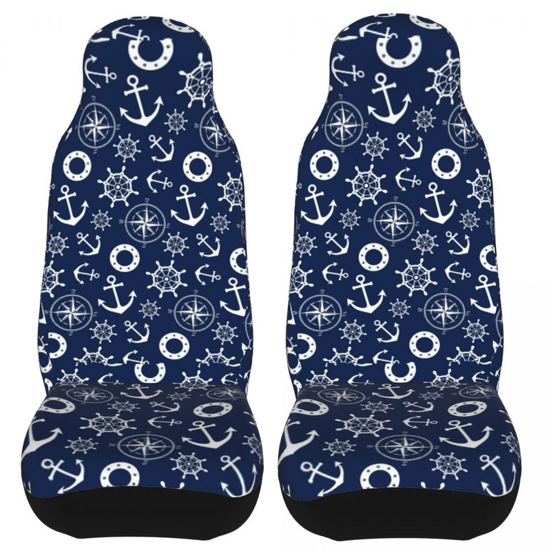 Blue Anchor Wheel Universal κάλυμμα καθίσματος αυτοκινήτου Auto εσωτερικό για όλα τα είδη Μοντέλα πλοήγησης Καλύμματα προστασίας καθισμάτων αυτοκινήτου Ψάρεμα