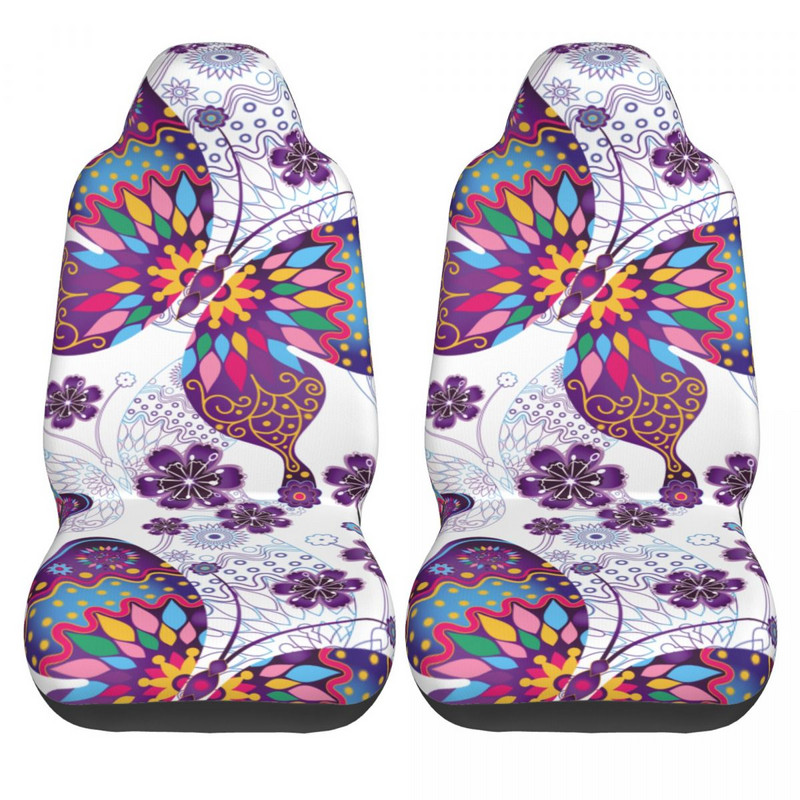 Butterfly Pattern Universalus automobilio sėdynės užvalkalo apsauginis salono aksesuaras Spalvingi drugeliai automobilio sėdynės apsauga poliesteris