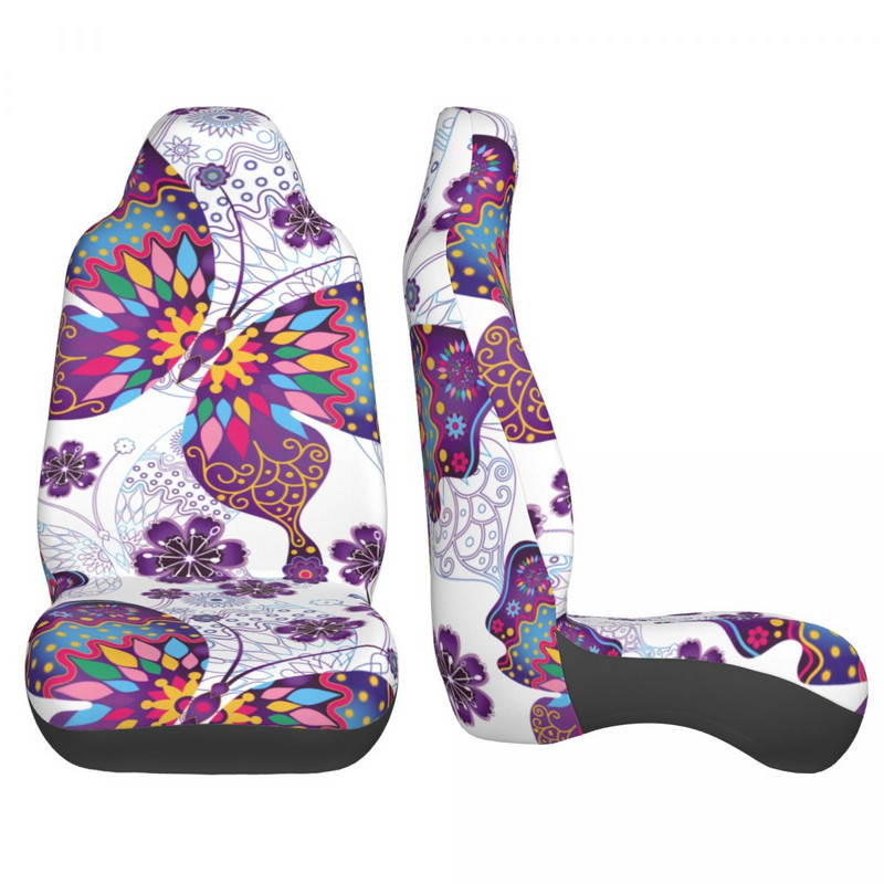 Butterfly Pattern Universalus automobilio sėdynės užvalkalo apsauginis salono aksesuaras Spalvingi drugeliai automobilio sėdynės apsauga poliesteris