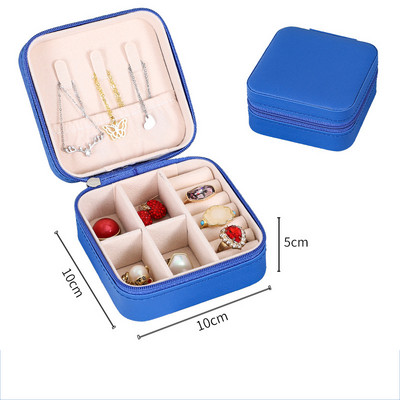 Multifunktsionaalne ehtekarp Sõrmus kaelakee Kõrvarõngad Korraldaja vitriin PU kaasaskantavad ehete hoiukarbid tõmblukuga 10 värvi