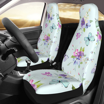 Flowers And Flying Butterflies Κάλυμμα καθισμάτων αυτοκινήτου Universal Four Seasons Κατάλληλο για όλα τα είδη Μοντέλα Προστατευτικό καθίσματος αυτοκινήτου Ψάρεμα