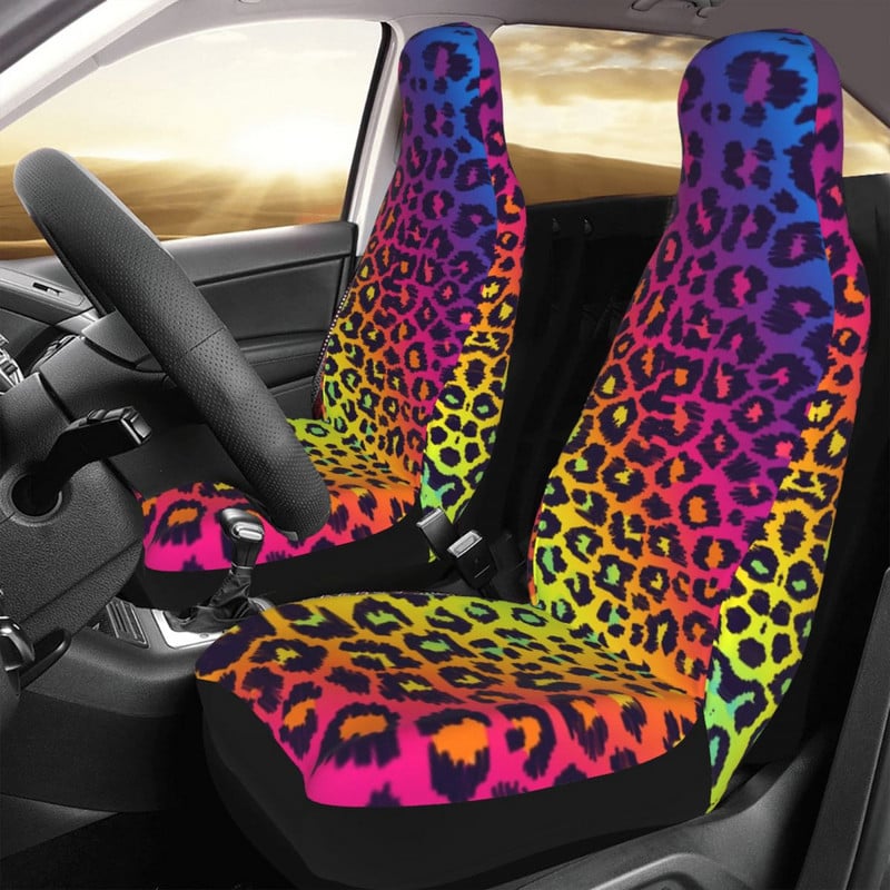 2 vnt Rainbow Leopard universalus automobilio sėdynės užvalkalas Four Seasons AUTOYOUTH Cheetah Animal automobilių sėdynės pagalvėlė Fiber Fishing