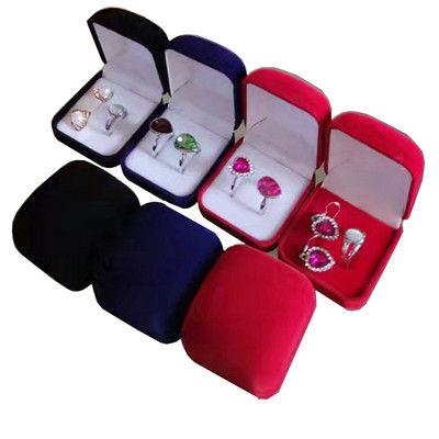 Πώληση Κουτί αποθήκευσης βελούδινου δαχτυλιδιού Σκουλαρίκια με δαχτυλίδι γαμήλιου κοσμήματος Σκουλαρίκια προβολής Θήκη αρραβώνων Δαχτυλίδι θήκης Stud Organizer Συσκευασία Κουτί δώρου