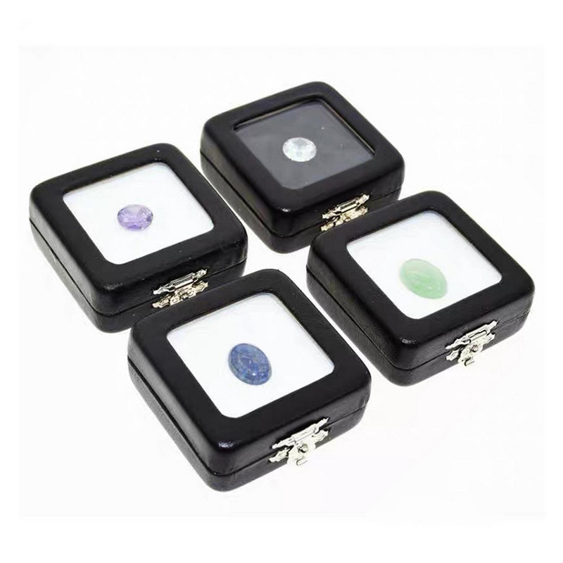 Laza gyémánt vitrin átlátszó tetővel Drágakő tároló rendszerező pulttartó vitrin ékszertároló otthoni használatra utazáshoz