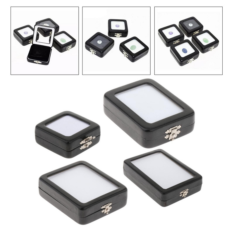 Laza gyémánt vitrin átlátszó tetővel Drágakő tároló rendszerező pulttartó vitrin ékszertároló otthoni használatra utazáshoz