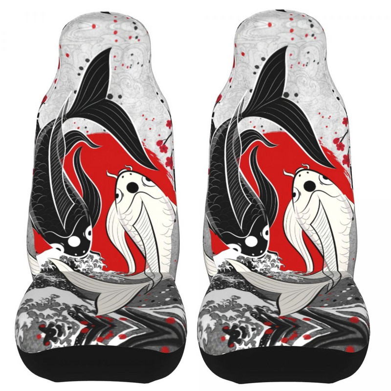 Ying Yang Fish universalus automobilio sėdynės užvalkalas daugeliui automobilių SUV automobilių sėdynės kilimėlis Poliesterio žvejybai