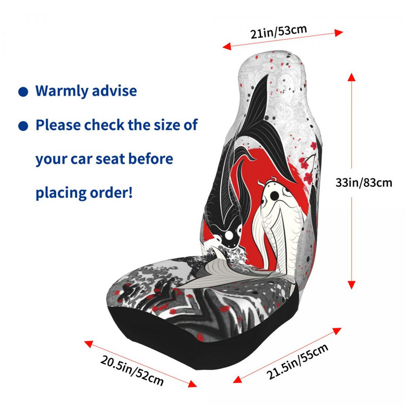 Ying Yang Fish universalus automobilio sėdynės užvalkalas daugeliui automobilių SUV automobilių sėdynės kilimėlis Poliesterio žvejybai