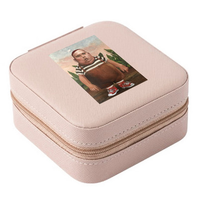Cutie de bijuterii depozitare dublă 2023 organizare cercei inel de călătorie cu model amuzant geantă cu fermoar imprimată cutie dublă din piele cu clapă mare