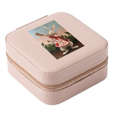Cutie de bijuterii depozitare dublă 2023 organizare cercei inel de călătorie cu model amuzant geantă cu fermoar imprimată cutie dublă din piele cu clapă mare