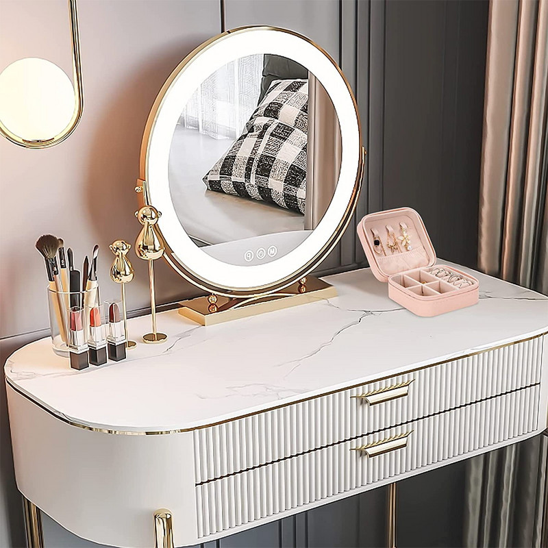 Cutie de bijuterii depozitare dublă 2023 organizare cercei inel de călătorie cu model amuzant geantă cu fermoar imprimată cutie dublă din piele cu clapă mare