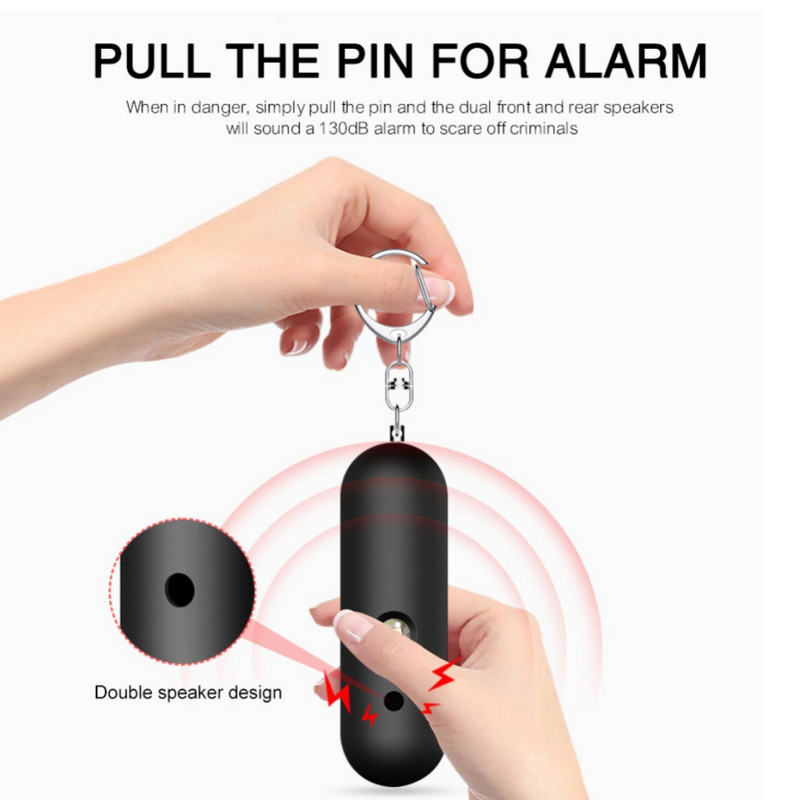 130 dB vízálló sziréna személyi biztonsági riasztó kulcstartó riasztó riasztó Met Dubbele Luidspreker személyi riasztó