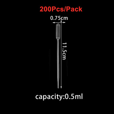 0,2/0,5/1/2/3ML pipete de transfer cu stoarcere din plastic de unică folosință picurator pentru matrițe din rășină epoxidică din silicon DIY fabricarea de bijuterii