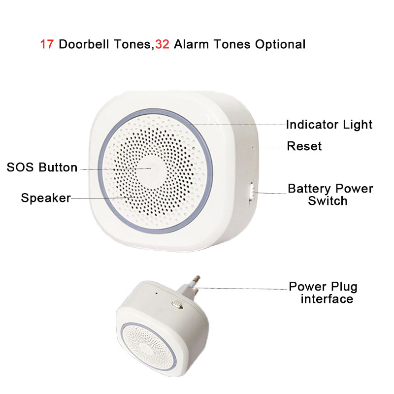 Wireless Interlink Smart Home Security Flash Strobe Sireen Alarm Tuya Rakendus Reaalajas Monitor Valju heli 433Mhz PIR liikumisandur