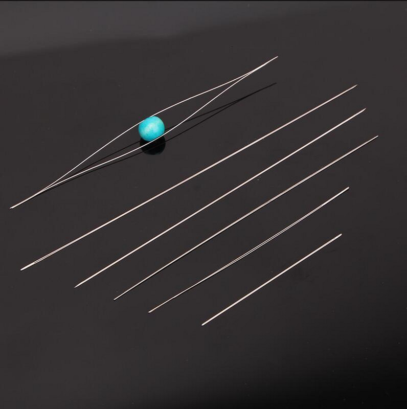 5 tk pärlimisnõelad seemnehelmed, nõelad, suur silm. DIY helmestega nõelad Kokkupandavad pärlimisnõelad avatud nõelad ehete valmistamise tööriistade jaoks