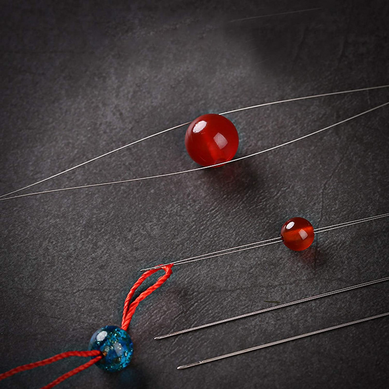 5 tk pärlimisnõelad seemnehelmed, nõelad, suur silm. DIY helmestega nõelad Kokkupandavad pärlimisnõelad avatud nõelad ehete valmistamise tööriistade jaoks