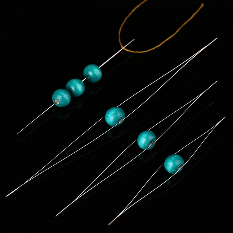 5 tk pärlimisnõelad seemnehelmed, nõelad, suur silm. DIY helmestega nõelad Kokkupandavad pärlimisnõelad avatud nõelad ehete valmistamise tööriistade jaoks