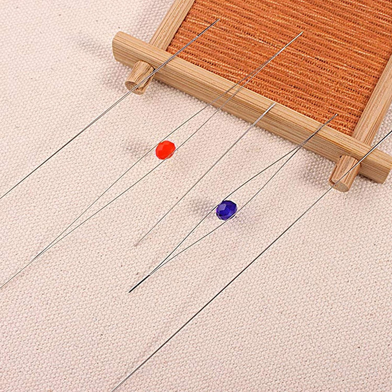 5 tk pärlimisnõelad seemnehelmed, nõelad, suur silm. DIY helmestega nõelad Kokkupandavad pärlimisnõelad avatud nõelad ehete valmistamise tööriistade jaoks