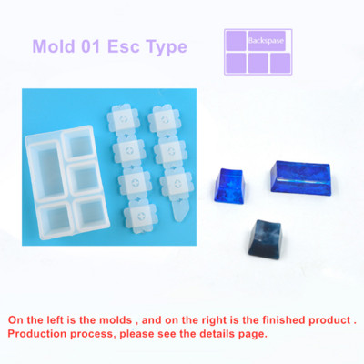 1db Kézi mechanikus játékbillentyűzet forma számítógép PC-játékos kisállat mancs billentyűsapkák szilikon formák szárított virággyanta kézművesség