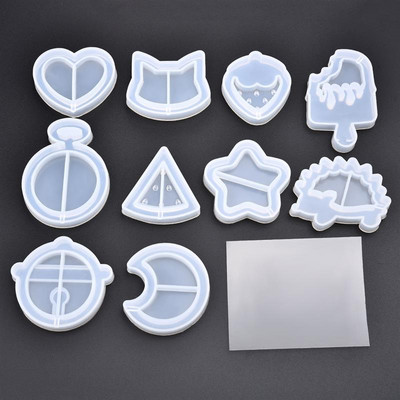 Kawaii Shaker Silikoonvormivaik Heart Star Moon jäätis UV-epoksüvaiguvormid Võtmehoidja ripats Käsitöötööriistad Ehted Tarned