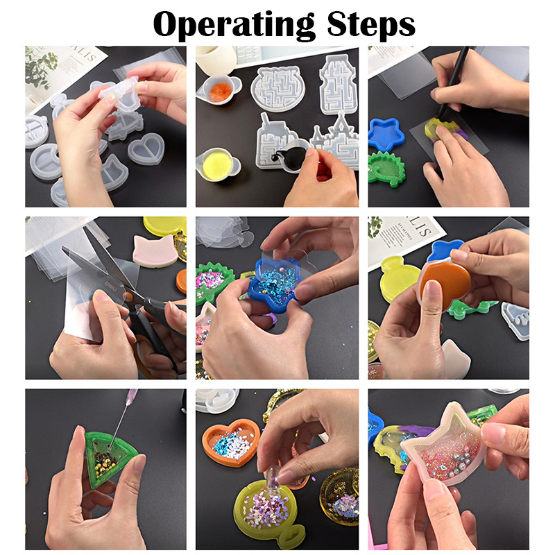 Kawaii Shaker Silikoonvormivaik Heart Star Moon jäätis UV-epoksüvaiguvormid Võtmehoidja ripats Käsitöötööriistad Ehted Tarned