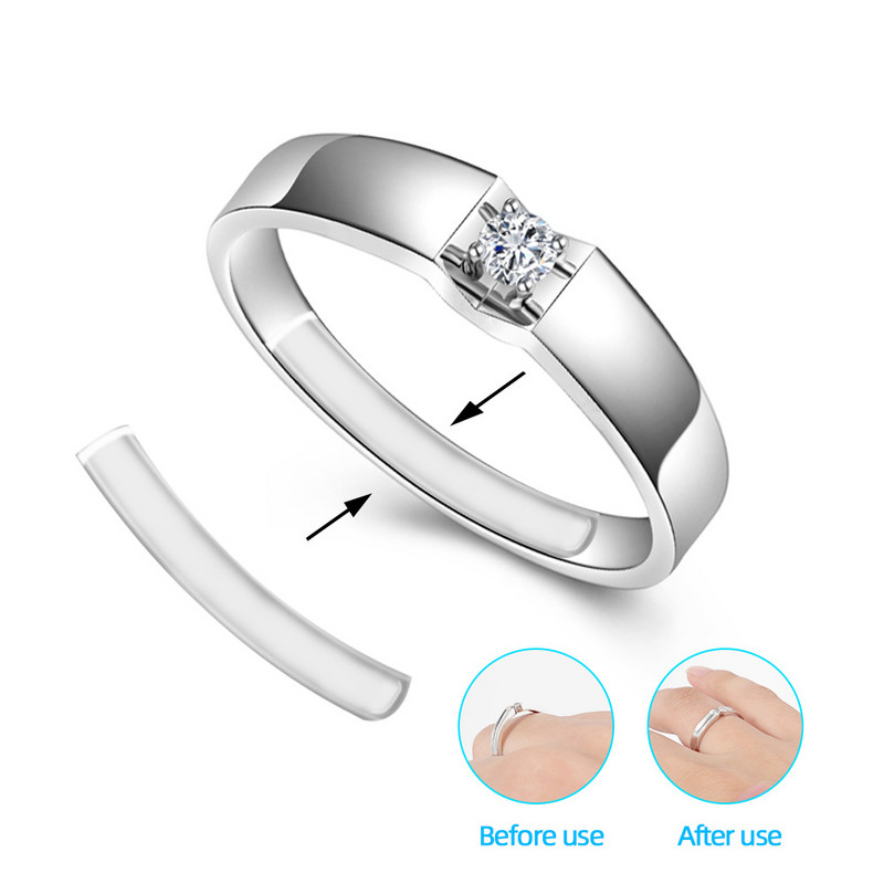 18 bucăți inel transparent, dimensiune interioară, ajustare pentru inele de dimensiuni mari, inel invizibil, anti-pierdere, fixator de strângere, reductor, autocolant de redimensionare