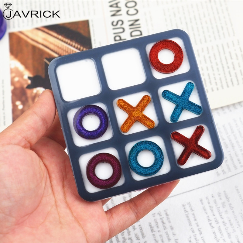 Tic Tac Toe mängulaud ja XO silikoonvormide komplekt, epoksüvaigust meisterdamise kunstimeisterdamise vorm jõuluõhtuksA Art Crafts Tools