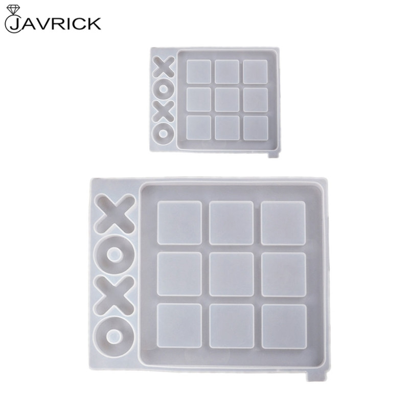 Tic Tac Toe mängulaud ja XO silikoonvormide komplekt, epoksüvaigust meisterdamise kunstimeisterdamise vorm jõuluõhtuksA Art Crafts Tools