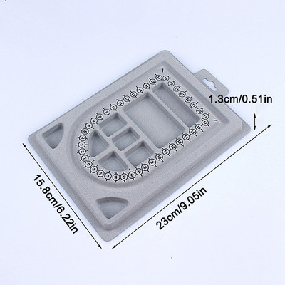 Tavă de mărgele flocate, bricolaj, brățară, colier, bijuterii, descoperiri, organizator de mărgele gri, instrumente de măsurare, accesorii