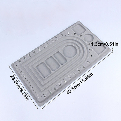 Tavă de mărgele flocate, bricolaj, brățară, colier, bijuterii, descoperiri, organizator de mărgele gri, instrumente de măsurare, accesorii